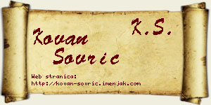 Kovan Sovrić vizit kartica